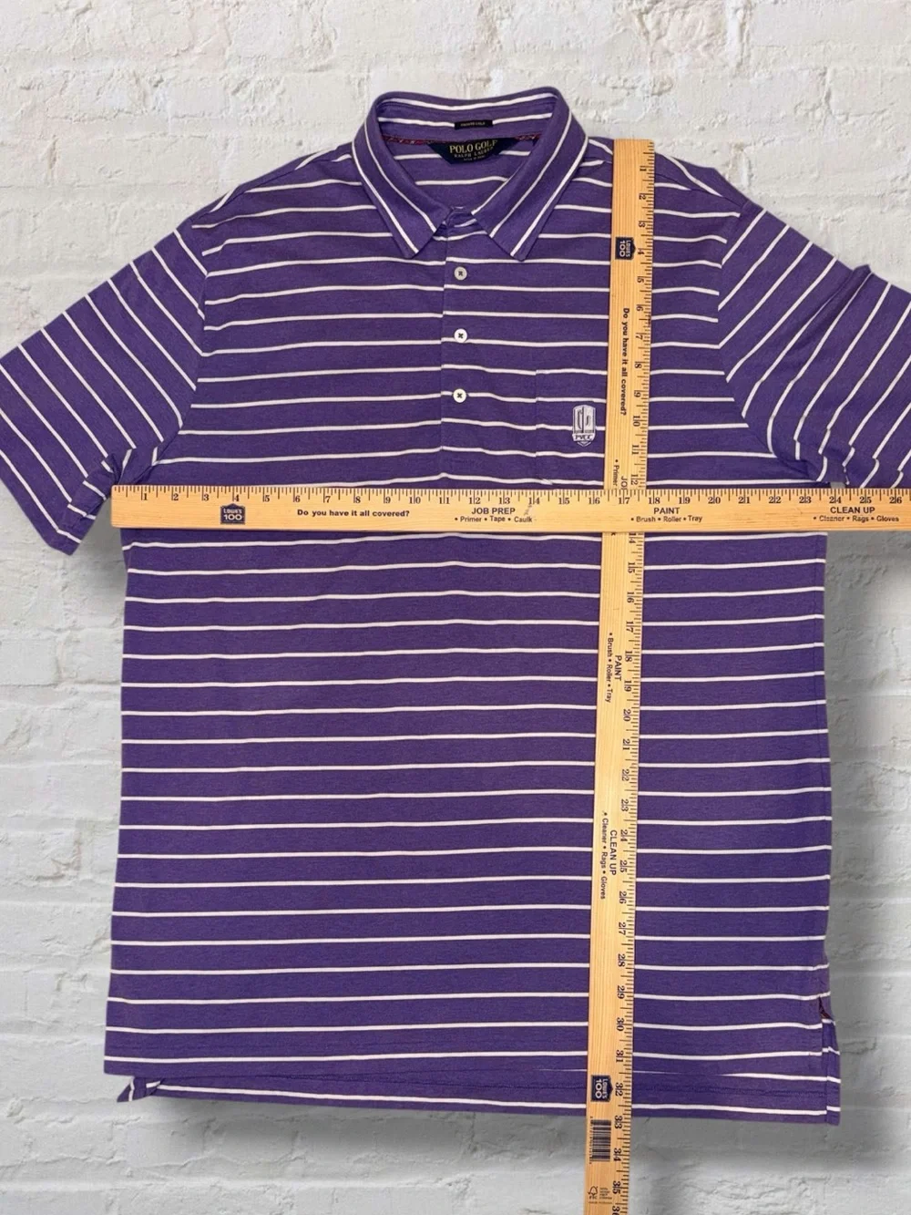 Polo Golf Ralph Lauren Vintage Lisle Polo XL Purple Stripe PVCC Country Clubj